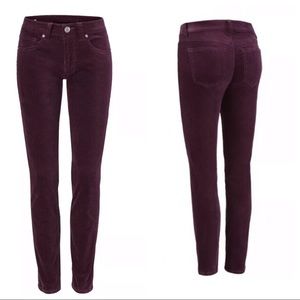 Cabi Skinny Cords Corduroy Pants Burgundy
